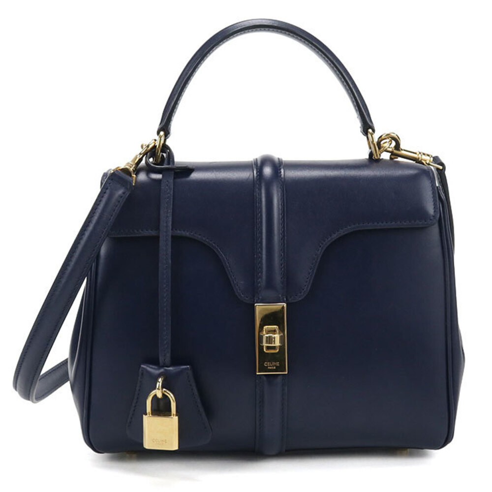 CELINE Celine Handbag 188003BEY 2-Way Small Bag 16 (Seize) Women's Navy